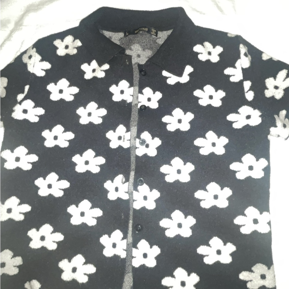 Floral Black and White Men's Shirt